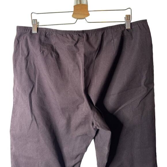 Eileen Fisher Brown Side Zip XL Organic Stretch Cotton Slim Ankle Pant X Large - Picture 9 of 10